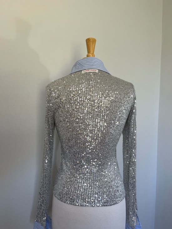 Hand Over Jack’s Womens Medium Blouse Sequin Party Ex-boyfriend Made in Spain - Picture 6 of 12